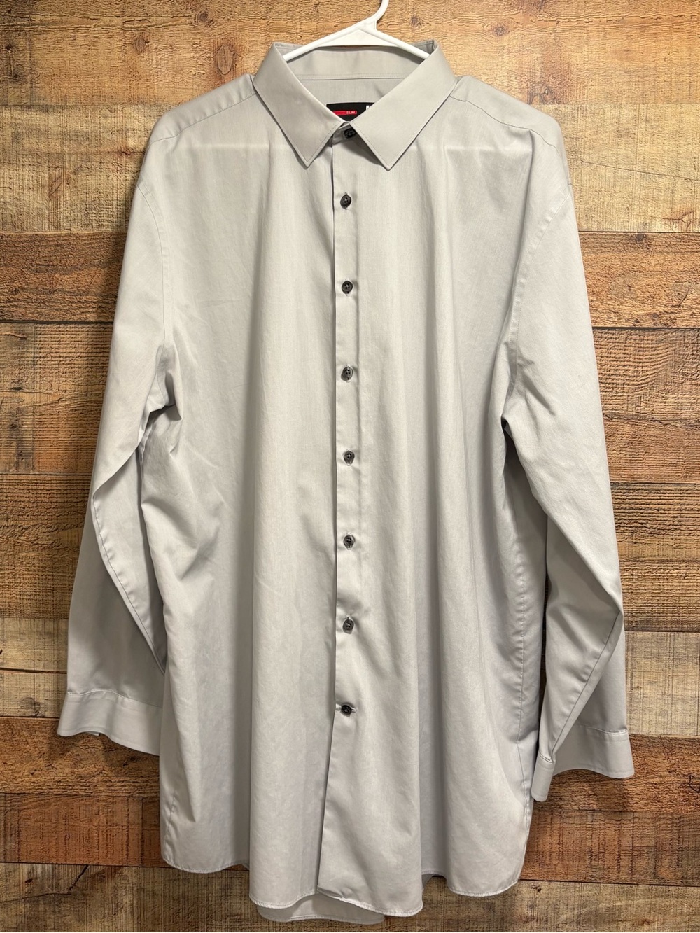 JF J. Ferrar Light Gray Long-Sleeve Men’s Dress Shirt Size XXL